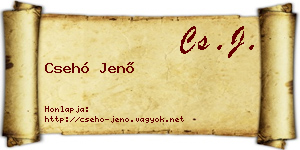 Csehó Jenő névjegykártya